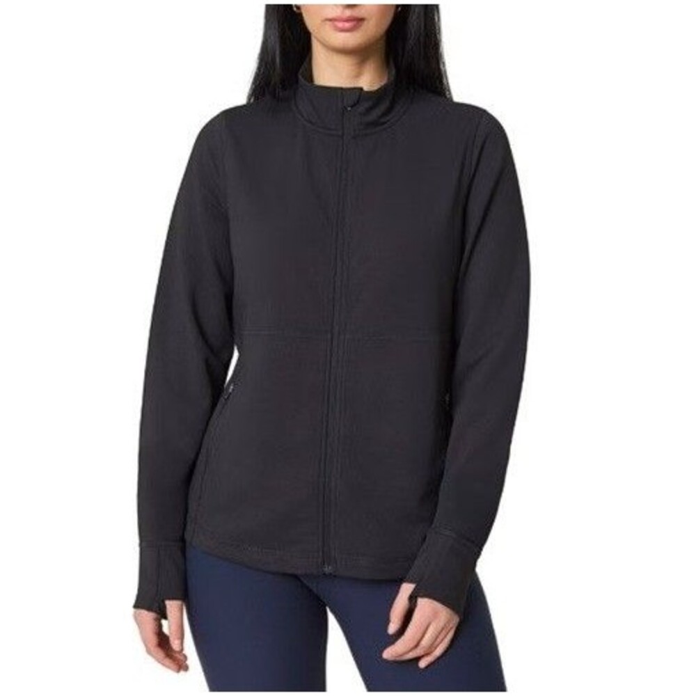Mondetta Women's Large Black Jacquard Jacket Full-Zip Stretch NWT